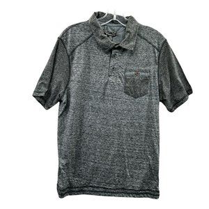 New Distortion Polo Shirt Men's Medium Short Sleeve Gray Black Heathered…